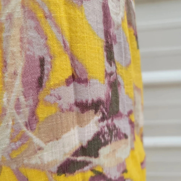 NWT Mlle Gabrielle Floral Yellow Sleeveless Sun Dress Necklace Gold sz Small - Picture 4 of 11